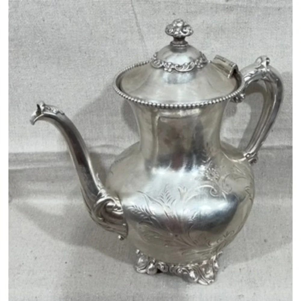 Antique Knickerbocker Silver Co Quadruple Plated 922 Coffee Pot Victorian 9.5in
